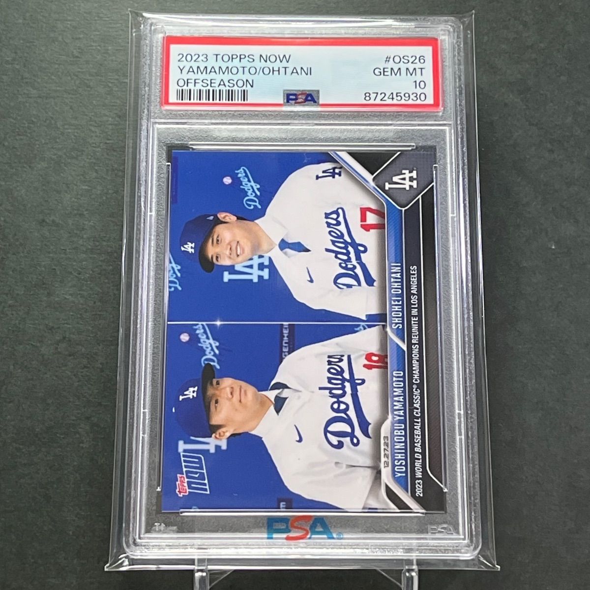 OS26【PSA10】入団会見コラボ 大谷翔平&山本由伸 2023 Topps now