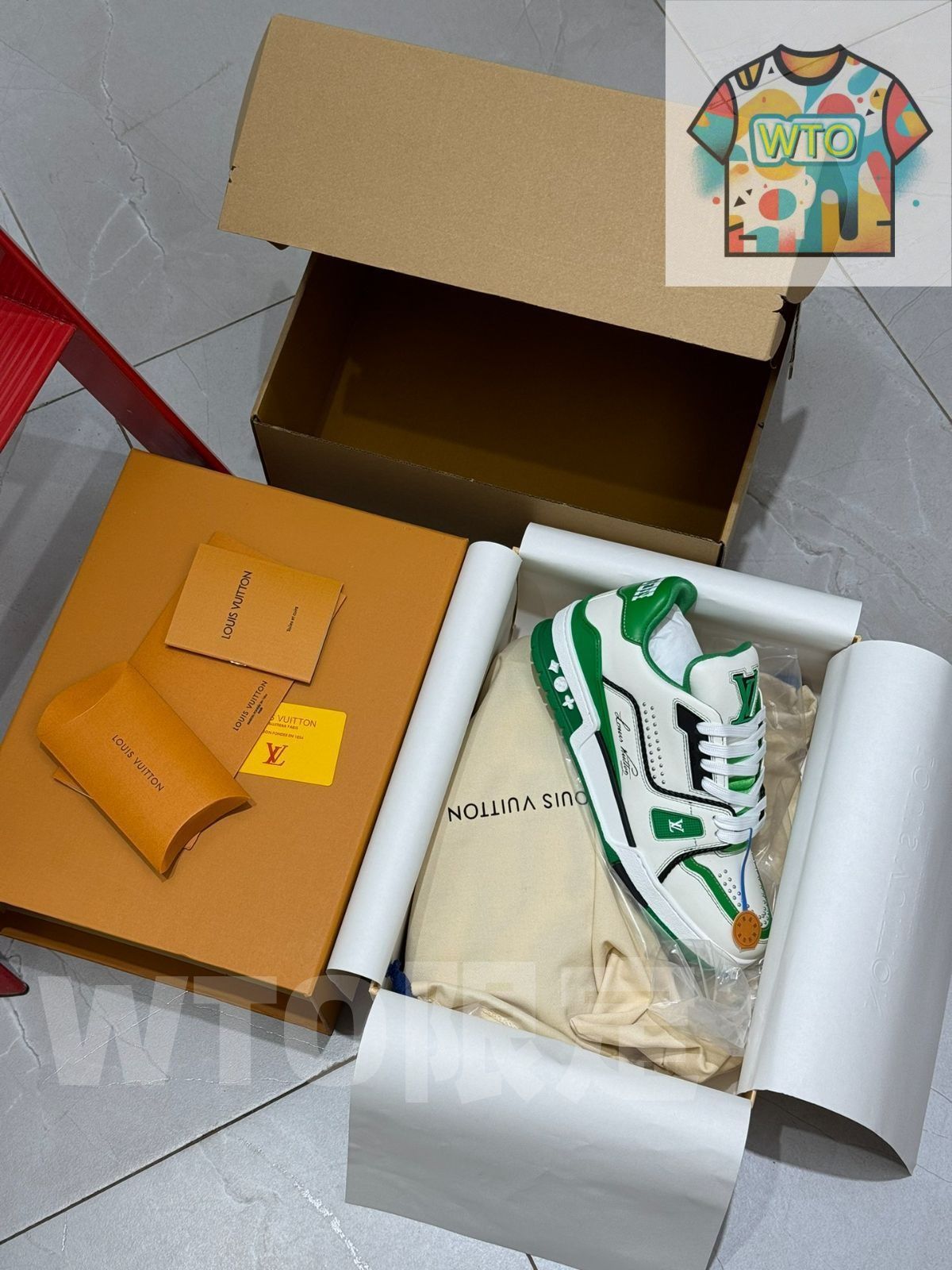 Louis Vuitton Trainer 73rd - グリーン リベット