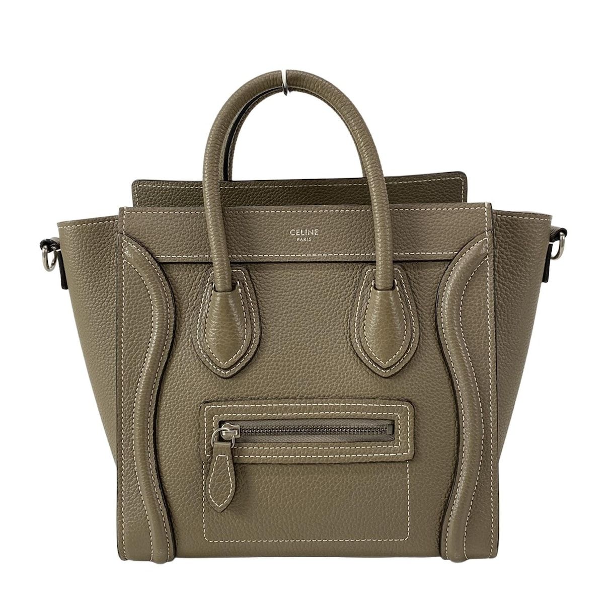 CELINE セリーヌ ハンドバッグ ラゲージナノショッパー グレーベージュ