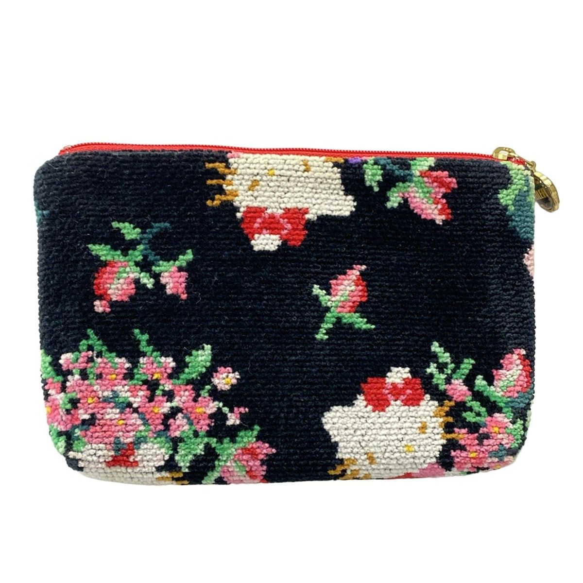 FEILER フェイラー ポーチ - 黒×白×マルチ 花柄 ハローキティ