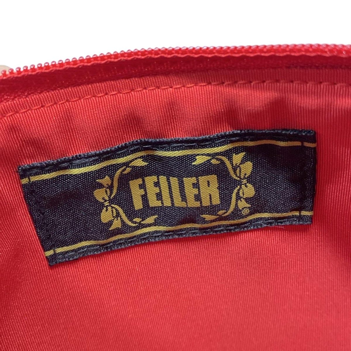  FEILER フェイラー ポーチ - 黒×白×マルチ 花柄 ハローキティ ポーチ バッグ