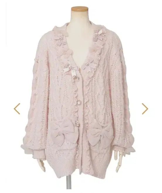 リズリサ リボン カーディガン ロング丈 ピンク 量産型 地雷系 日本ブランド