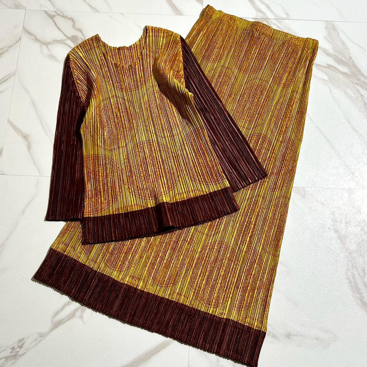 美品 PLEATS PLEASE イッセイミヤケ ドッキング ロングスカート 3 プリーツプリーズ イッセイミヤケ ロングスカート 切り替え ドッキング