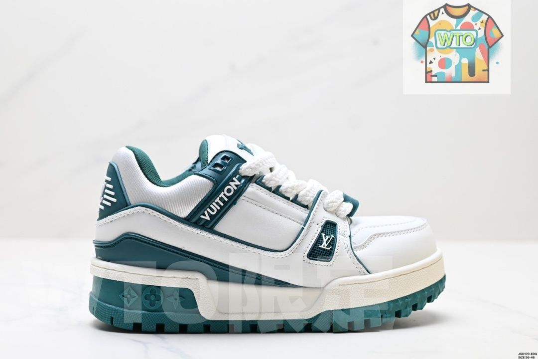 LVルイ ヴィトン Trainer Maxi Low Sneaker パンブレッド マキシシリーズ ローカット カジュアル スポーツ バスケットシューズ01-WTO輸入2