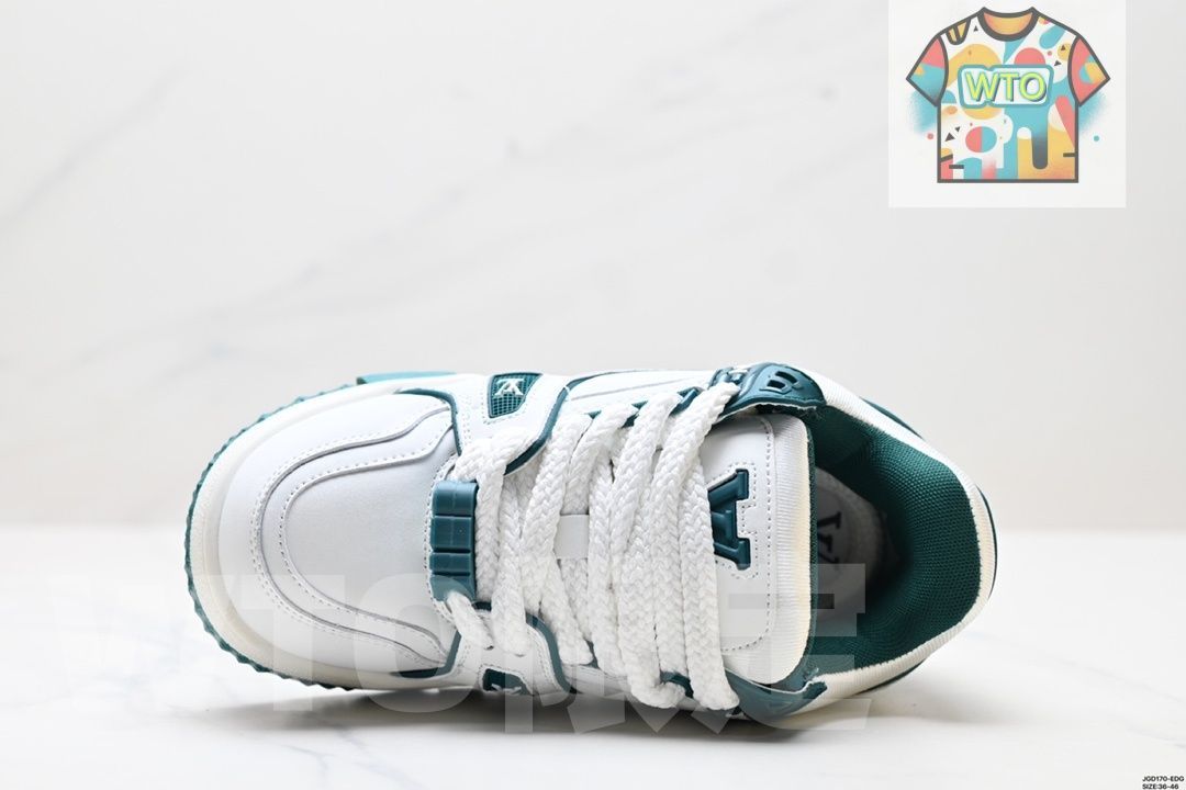 LVルイ ヴィトン Trainer Maxi Low Sneaker パンブレッド マキシシリーズ ローカット カジュアル スポーツ バスケットシューズ01-WTO輸入2