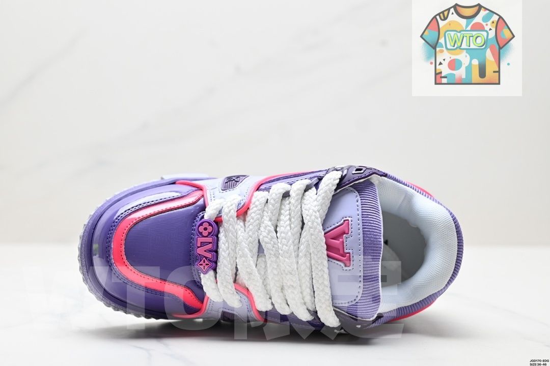 LVルイ ヴィトン Trainer Maxi Low Sneaker パンブレッド マキシシリーズ ローカット カジュアル スポーツ バスケットシューズ04-WTO輸入2