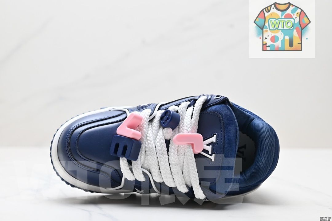 LVルイ ヴィトン Trainer Maxi Low Sneaker パンブレッド マキシシリーズ ローカット カジュアル スポーツ バスケットシューズ05-WTO輸入2