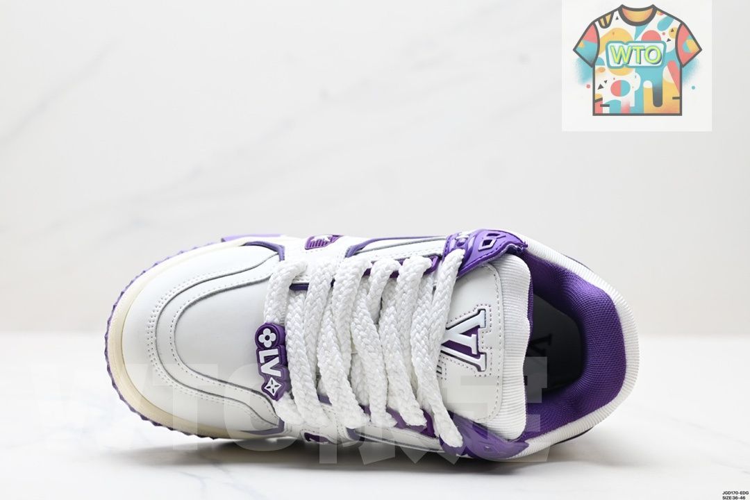 LVルイ ヴィトン Trainer Maxi Low Sneaker パンブレッド マキシシリーズ ローカット カジュアル スポーツ バスケットシューズ06-WTO輸入2