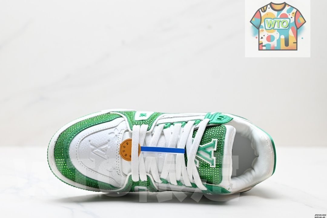 LVルイ ヴィトン Trainer Maxi Low Sneaker パンブレッド マキシシリーズ ローカット カジュアル スポーツ バスケットシューズ08-WTO輸入2