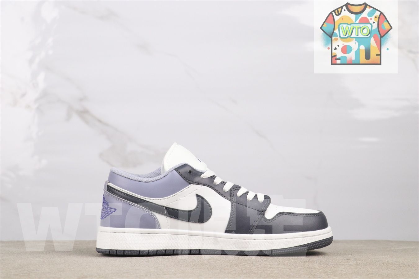 553558-145ナイキ エアジョーダン1 ロー ホワイト ダークブルーグレー パープルコメット インディゴヘイズ