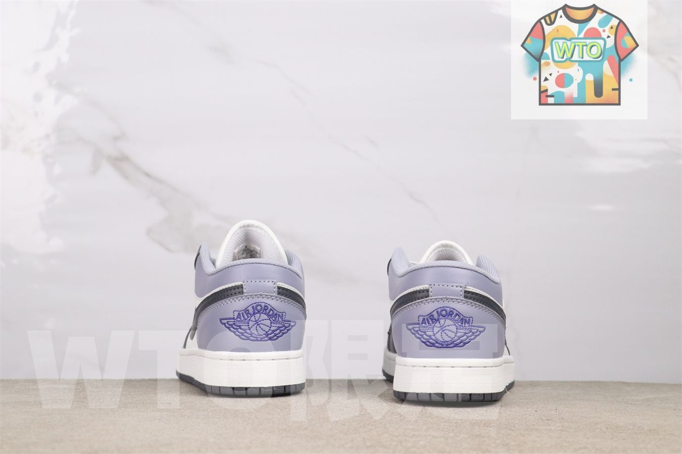  553558 145ナイキ エアジョーダン1 ロー ホワイト ダークブルーグレー パープルコメット インディゴヘイズ スニーカー 靴