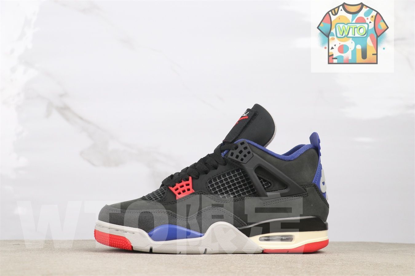 ナイキ エアジョーダン4 レトロ ブラック ファイヤーレッド ディープロイヤル FV 5029 003