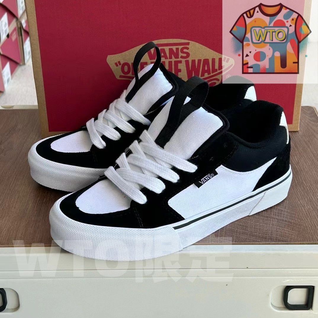 今日 Vans Chukka Push スキッド防止 耐摩耗 ローカット スケートシューズ 男女兼用 ブラック - ホワイト 在庫 の な価格です
