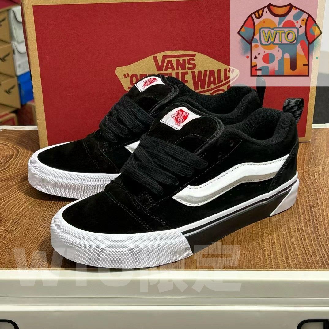 今日 Vans Knu Skool ブラックウォリアーアップグレード版 パンシューズ 男女兼用 スケートシューズ ショックアブソーブ ローカット 在庫 の な価格です -WTO輸入2