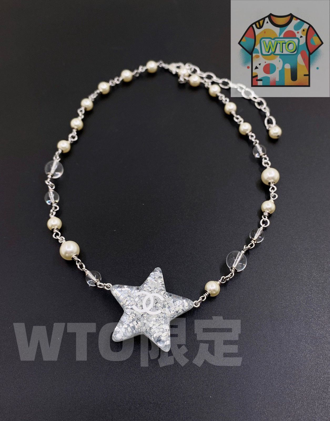 シャネル 最 レジンペンタグラムネックレス