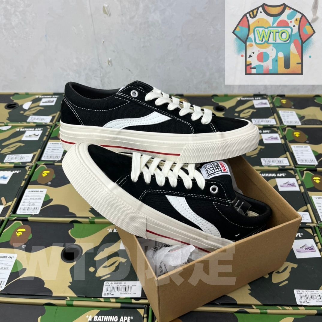 今日 Vision Street Wear X Odd Cirkus コラボレーション クラシック レトロ ブラック スエード キャンバス スニーカー 在庫 の な価格です WTO輸入2