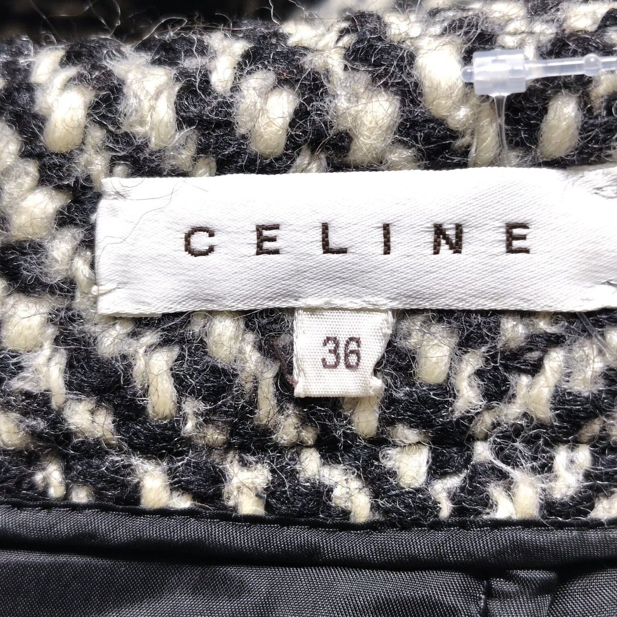 CELINE(セリーヌ) ミニスカート サイズ36 S レディース - 白×黒