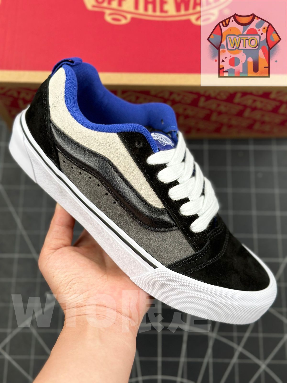 今日 VANS Classics Knu Skool 黒 白 グレー ブルー パンシューズ 在庫 の な価格です WTO輸入2