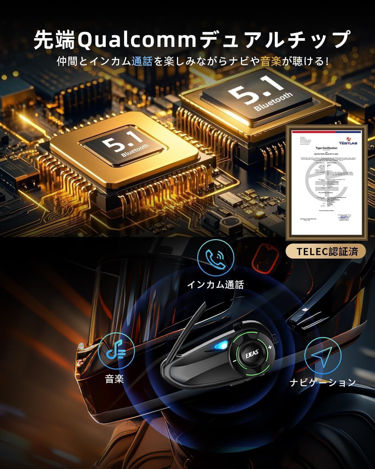 6人同時Mesh通話 デュアルチップ