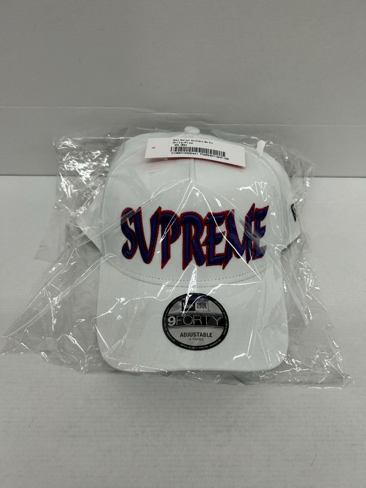 Supreme Sharp Spellout Adjustable New Era White フリーサイズ シュプリーム ニューエラ CAP 帽子 V1843-001 259