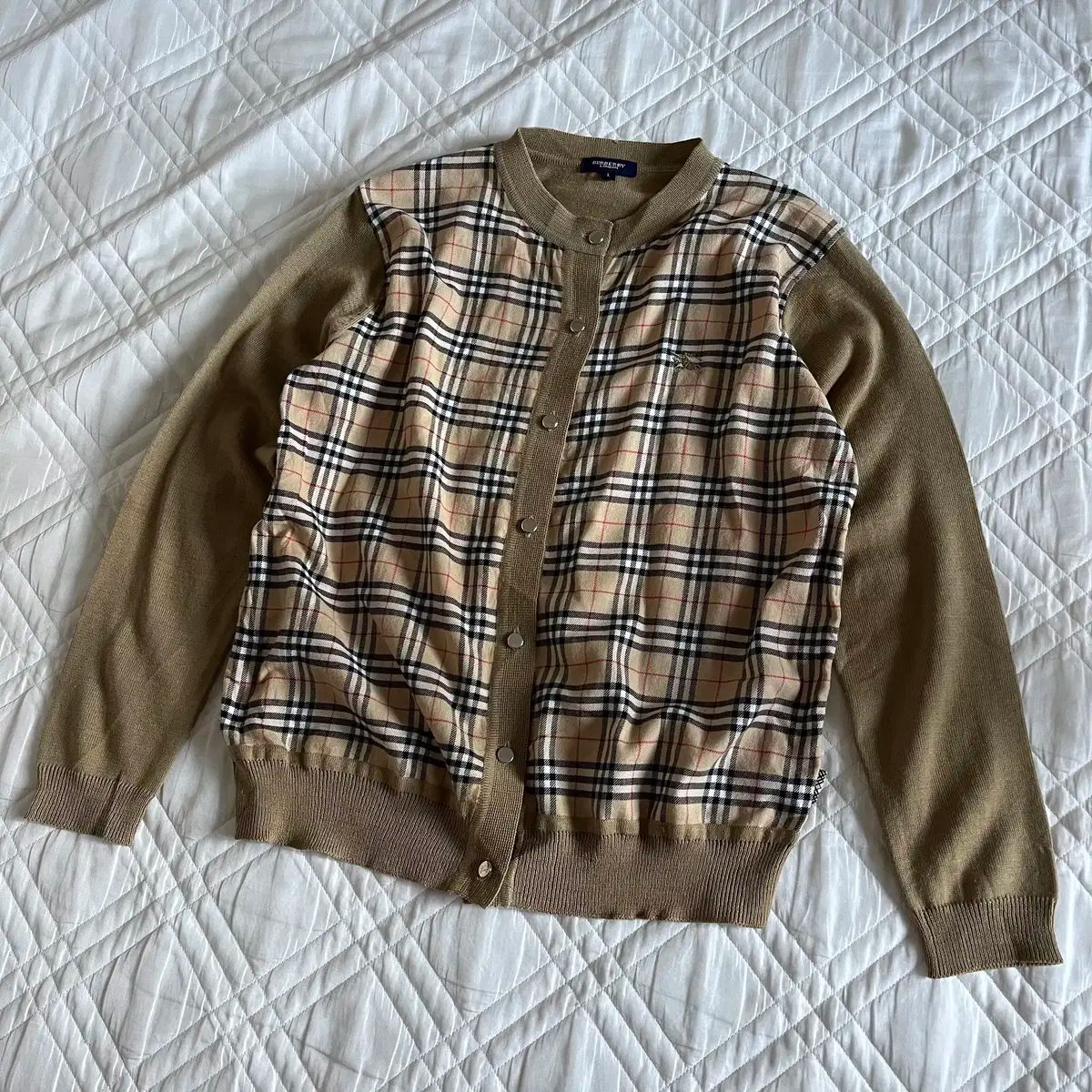 BURBERRY ウール チェック カーディガン