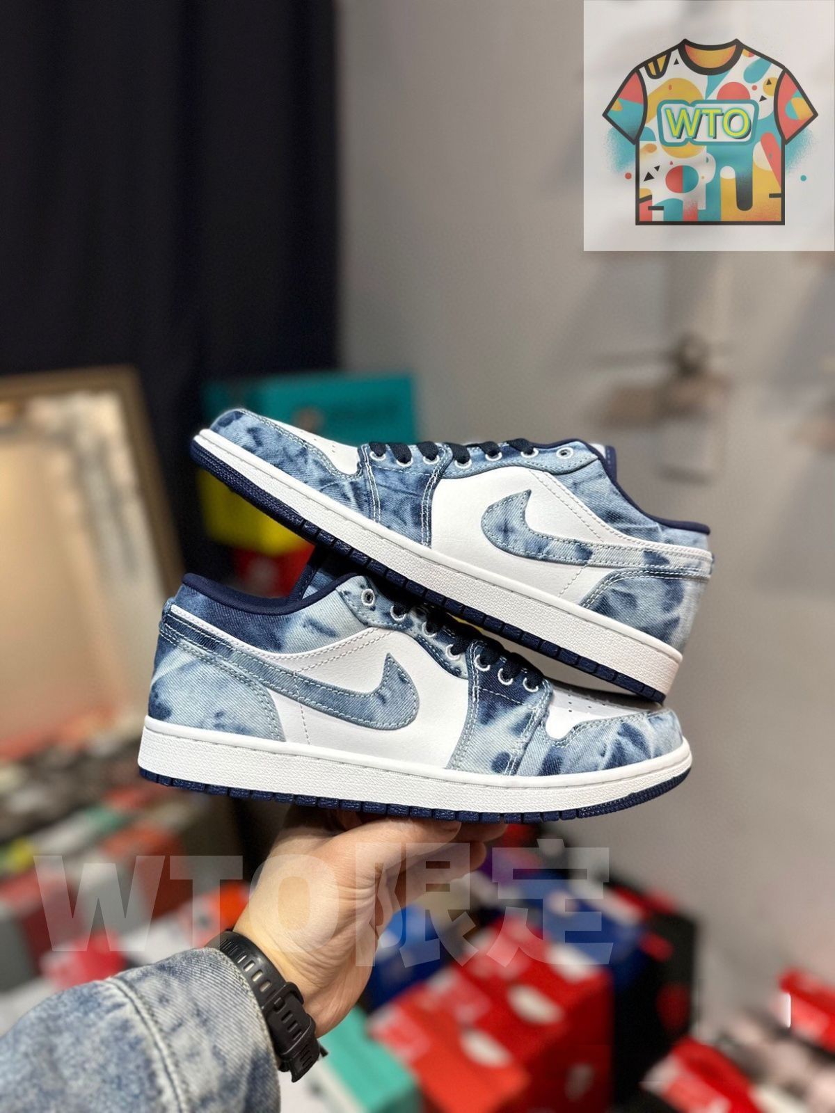 お げ 即 NIKE AIR JORDAN 1 LOw wASHED DENIM 男女兼用ジョーダン