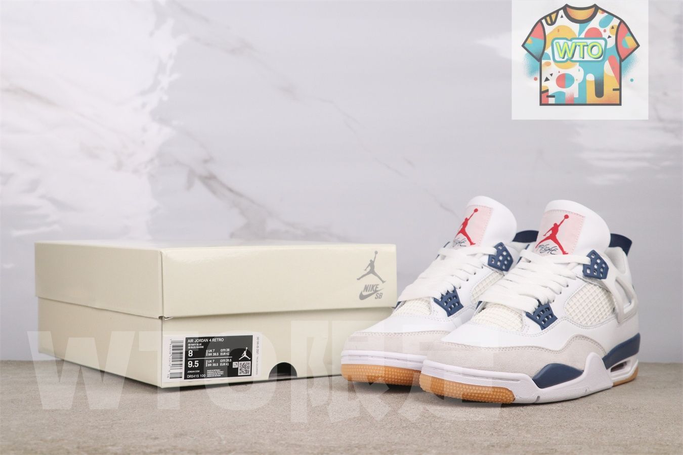 ナイキ SB エアジョーダン4 レトロ SP サミットホワイト ネイビー DR5415-100-WTO輸入-GMU33 ODELLYA_COM