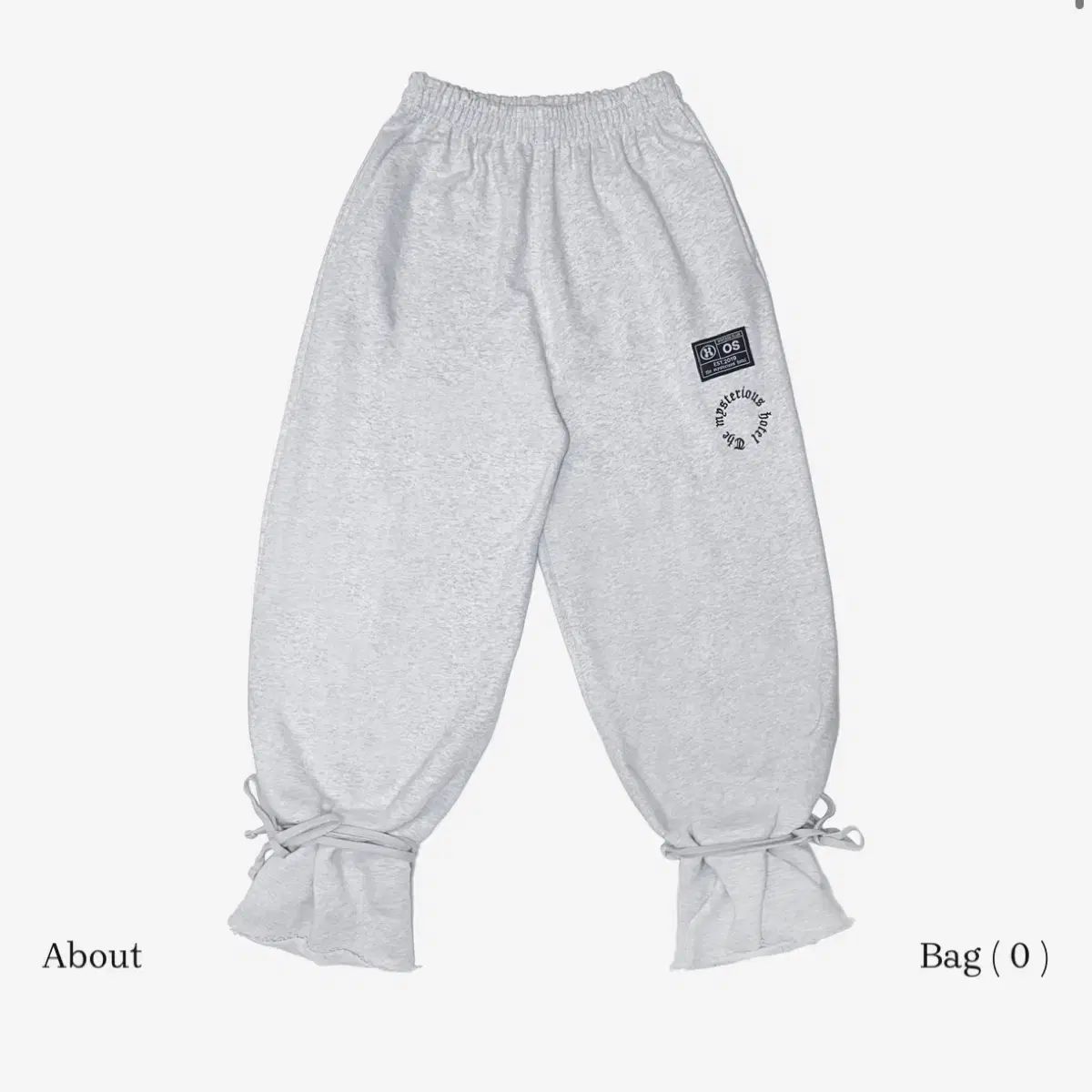 ミステリアスホテル パッチ ストラップ ダメージ パンツ チャコール メランジ