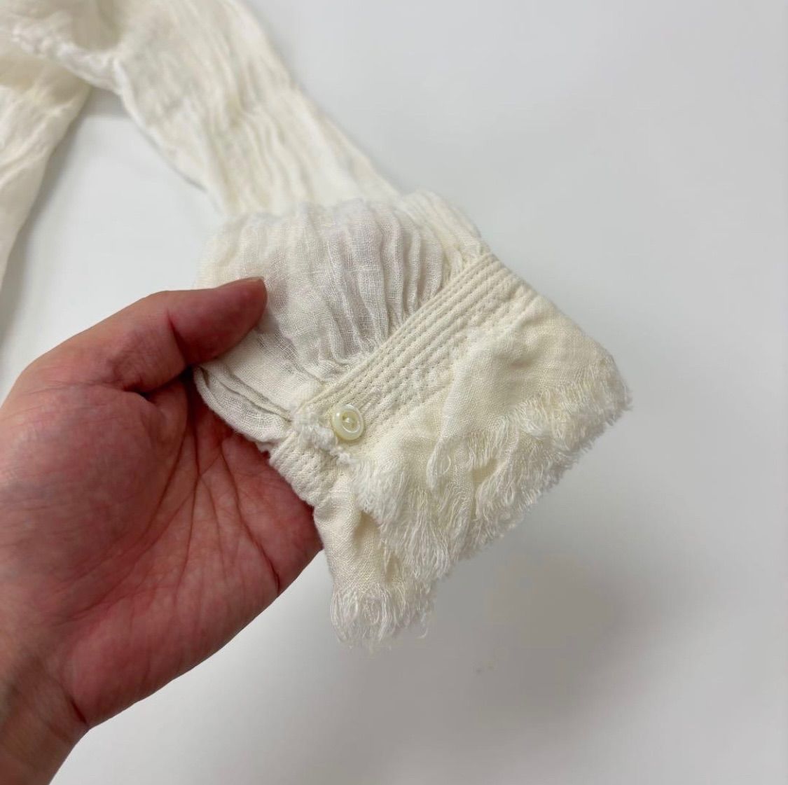 メル yunahica セットインフリルブラウス アイボリー 試着のみ