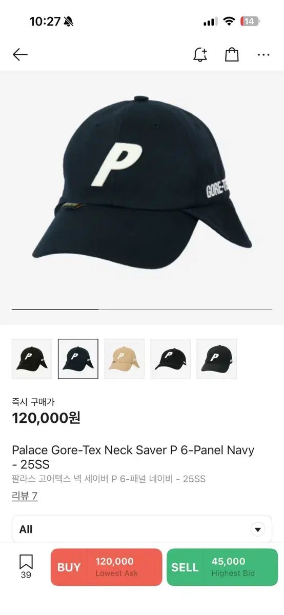 PALACE ゴアテックス ネック セイバー P 6-パネル ネイビー - 25 SS