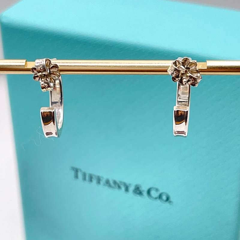 Tiffany-Co. ティファニー ナロー フープピアス 1837 シルバー925 両耳 OJ 11