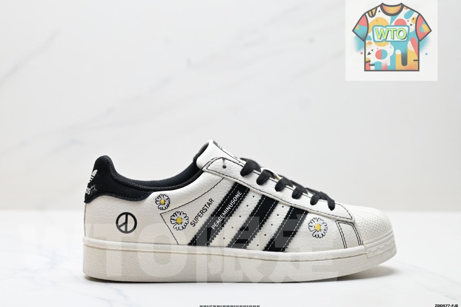 Adidas Originals Superstar Adidas 三叶草 シェルトップ DIY シリーズロートップのクラシックでユニバーサルなカジュアルスポーツスニーカー