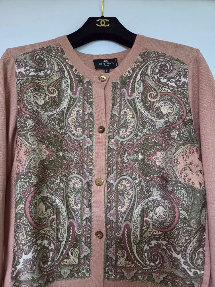 ETRO エトロ シルク バイカラー ウール カーディガン - メルカリ