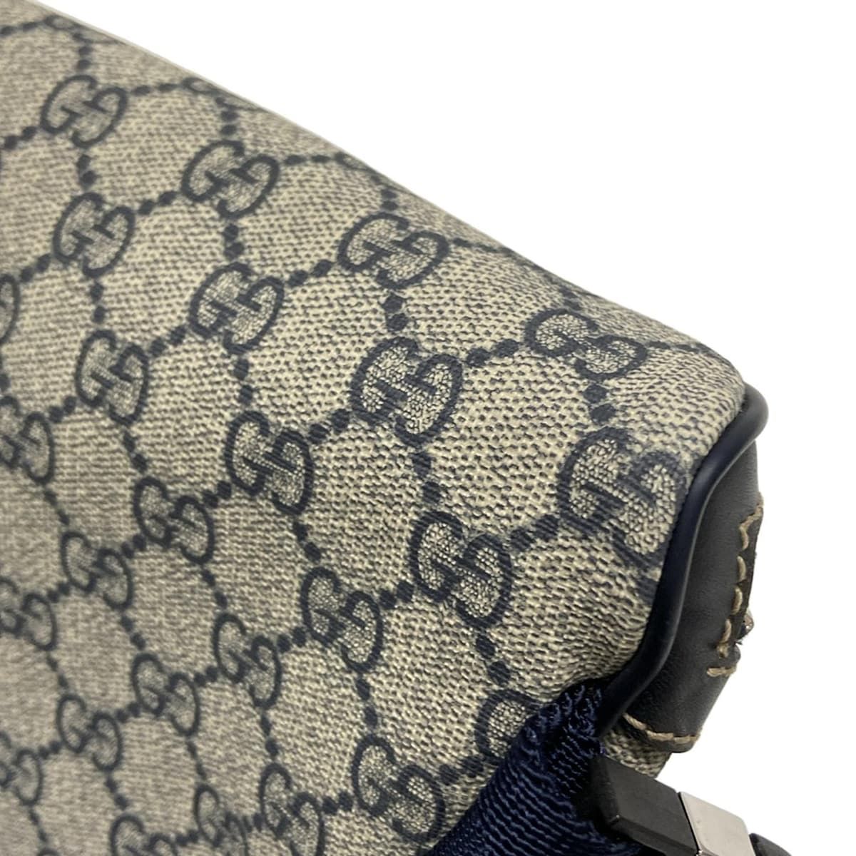  GUCCI グッチ ウエストポーチ GGスプリーム 233269 アイボリー×ネイビー レザー ボディバッグ ウエストポーチ バッグ