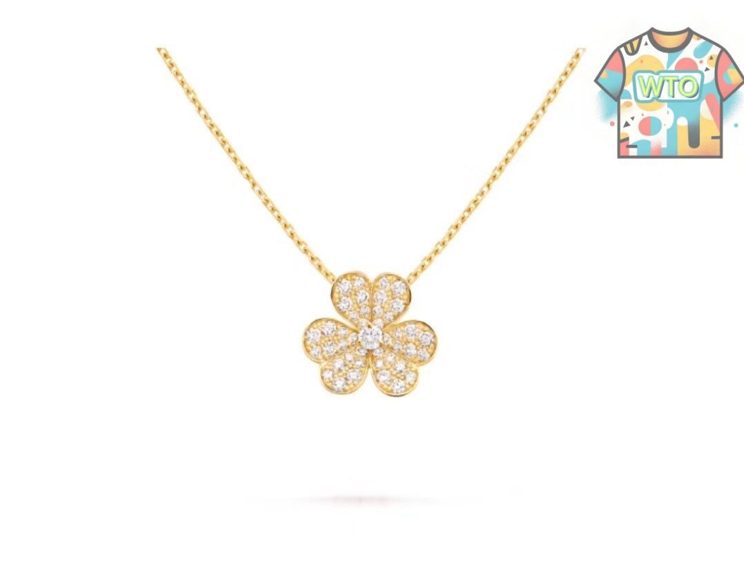 Van Cleef - Arpels VCA ヴァン クリーフ&アーペル Frivoleシリーズ ダイヤモンドたっぷりのクローバーネックレス| | -WTO輸入1
