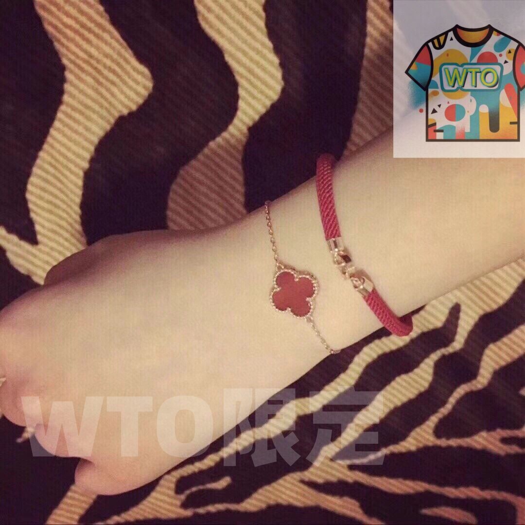 重要性のある Van Cleef - Arpels VCA 四つ葉のクローバー ブレスレット 電気メッキ 18K ローズゴールド 黒瑪瑙 白マザーオブパール 赤瑪瑙 マラカイト｜ ｜