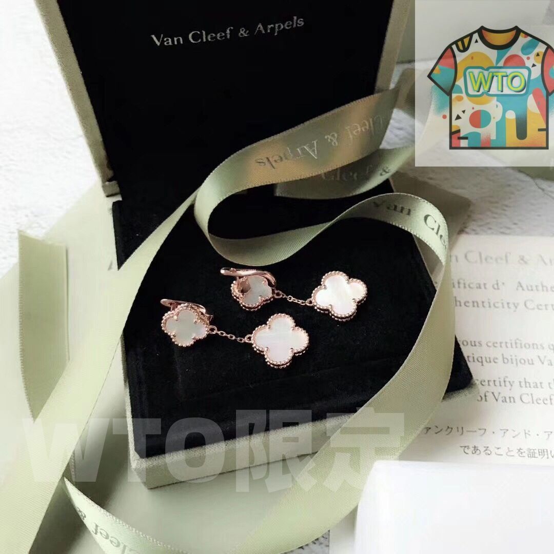 本日の Van Cleef - Arpels ダブル アルハンブラ マザーオブパール イヤリング ヴァン クリーフ - アーペル レディースジュエリー｜ ｜ -WTO輸入1 当店人気NO.1。