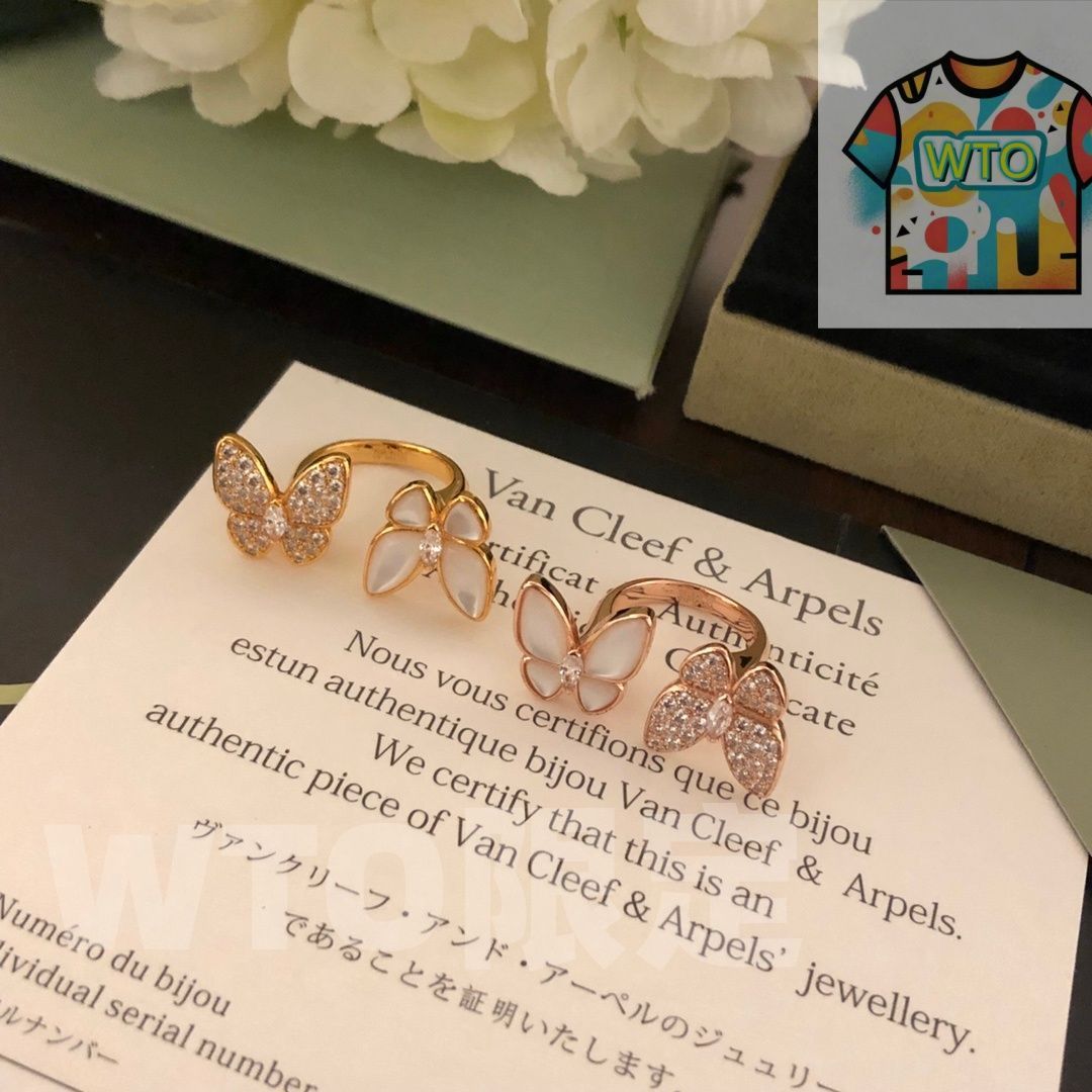 Vca Van Cleef - Arpels バタフライ リング Van Cleef - Arpels オープン リング Two Butterfly ジュエリー シリーズ｜ ｜ -WTO輸入1