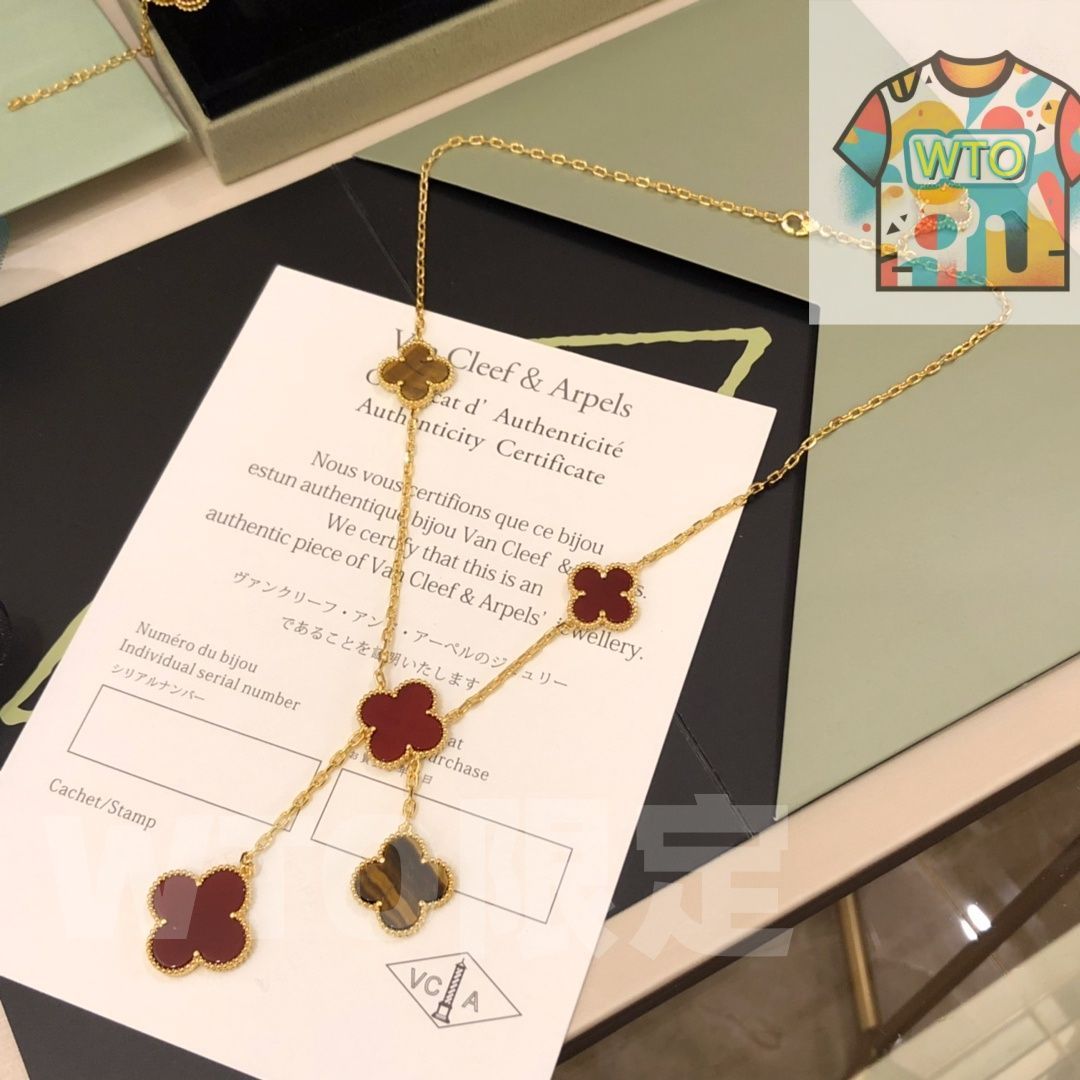 Van Cleef - Arpels マジック アルハンブラ 6連フラワー ネックレス レッドアゲート ヴァン クリーフ アーペル レディースジュエリー｜ ｜ -WTO輸入1