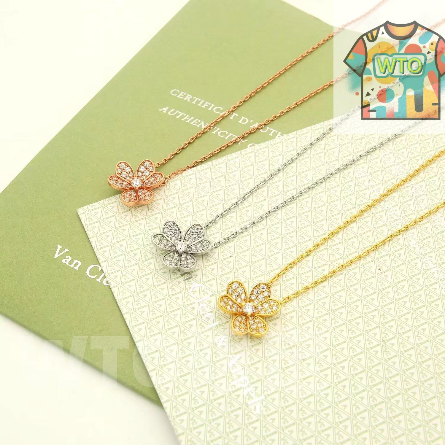 Van Cleef - Arpels VCA ヴァン クリーフ＆アーペル Frivoleシリーズ ダイヤモンドたっぷりのクローバーネックレス｜ ｜ -WTO輸入1