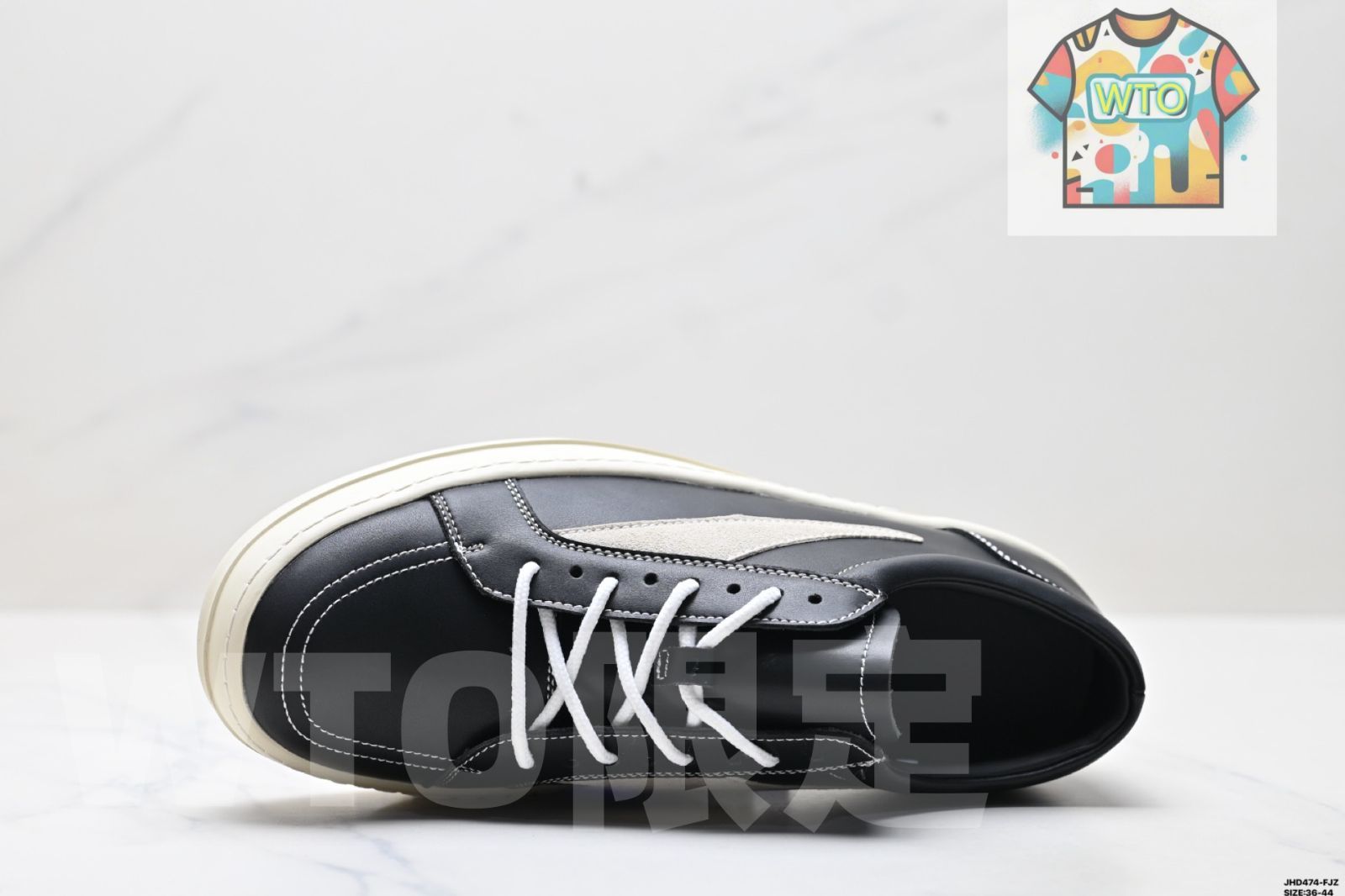 リック オウェンズ RICK OWENS Hollywood 小牛皮 丸頭 靴紐付き ロートップスケートシューズ