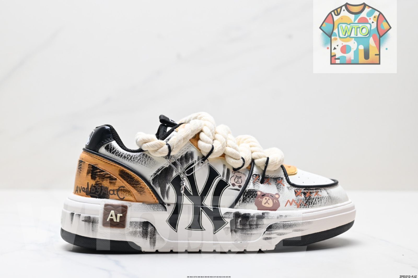 MLB MLB Chunky Liner 萌趣塗鴉 潮流百搭 防滑耐磨 ロートップ スケートボードシューズ