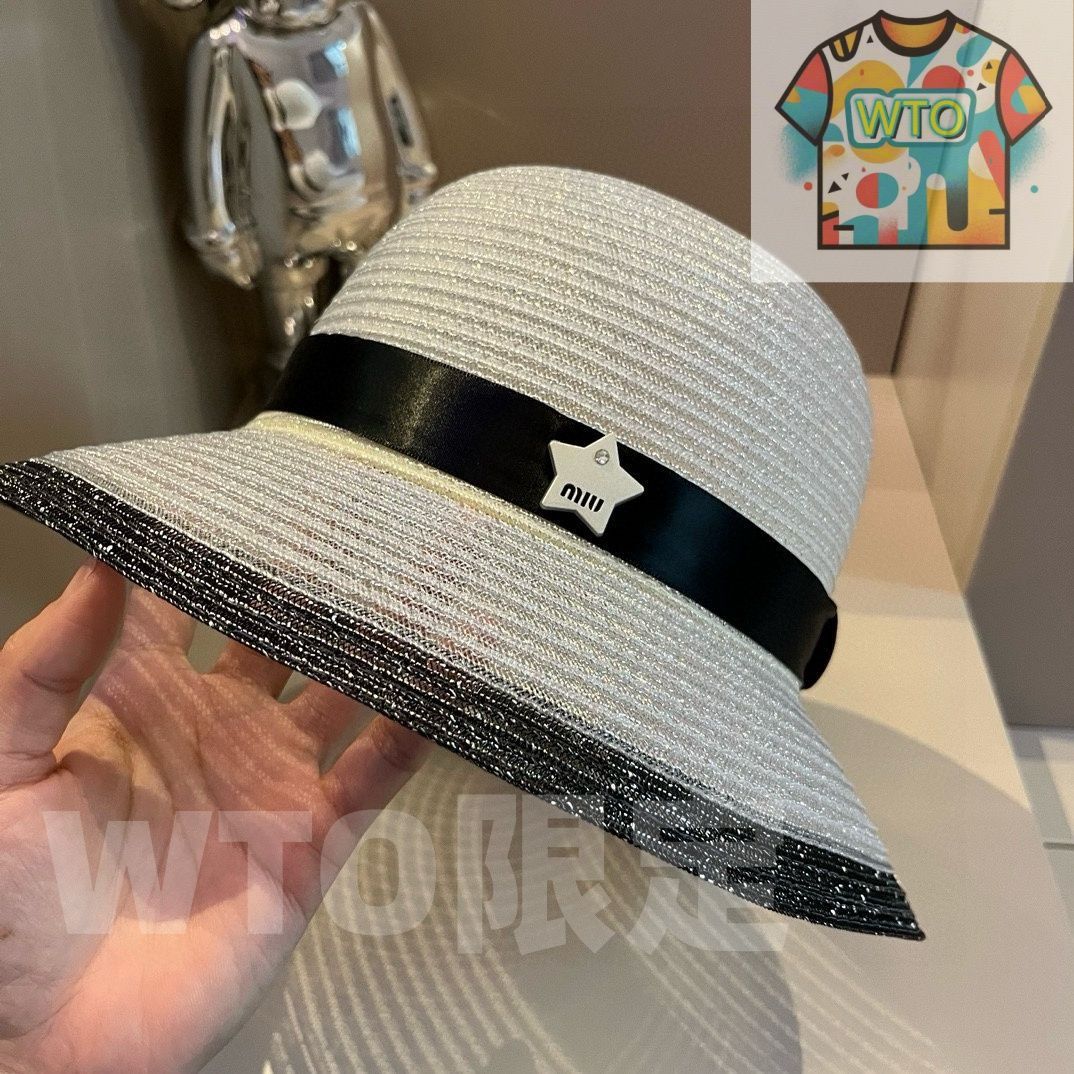  ミュウミュウ オーガンジーボウルハット｜ ブロック日焼け防止ハット 頭周り 57 cm -WTO輸入-FHW 79 アウトドアハット サファリハット ハット