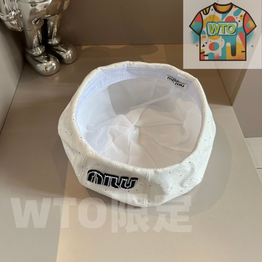  Miu ミュミュ オクタゴンベレーハット 秋用薄生地 頭囲 57 cm -WTO輸入-PHF 37 アウトドアハット サファリハット ハット