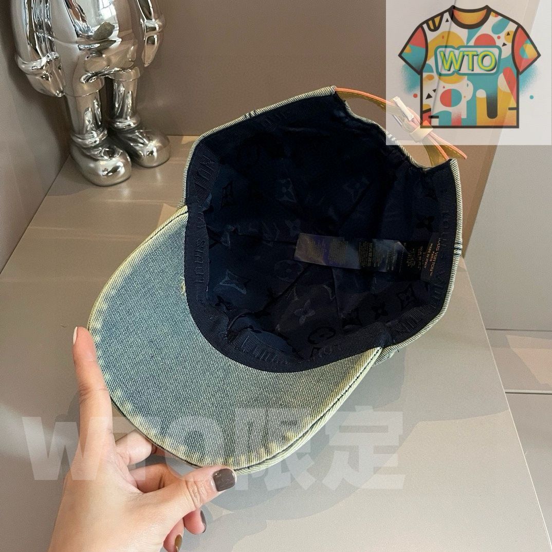  LV ルイ ヴィトン クラシックなデニム プレス ベースボールキャップ カスタム 一般市場バージョンではない -WTO輸入-QYF 64 アウトドアハット サファリハット ハット