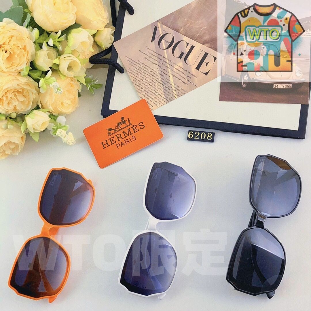 Hermes 2025 年モデル 大きな楕円形 角張り顔用 痩せ見せ効果あり ヨーロッパ アメリカンスタイル 感 サングラス メガネ 韓流ブランド風トレンド -WTO輸入1