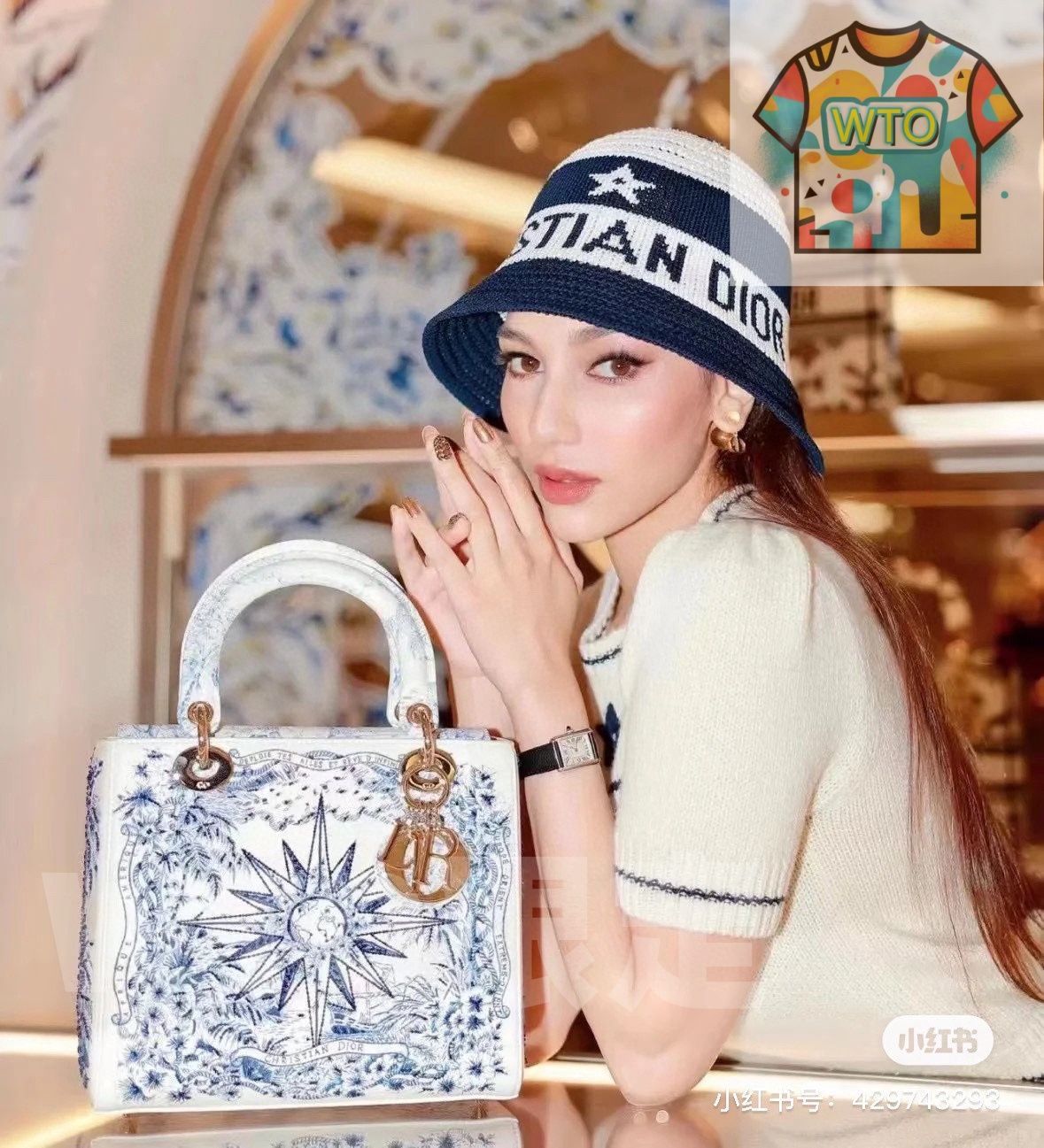 Dior ディオール 公式 のニットフィッシャーマンハット 頭囲 57cm -WTO輸入-DNN28