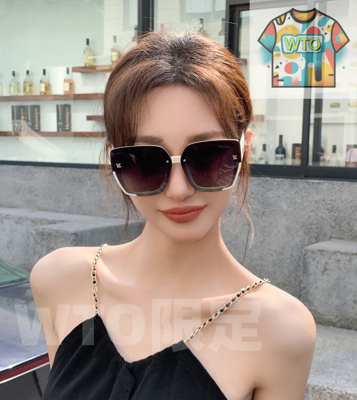 TR 今日 偏光サングラス 大フレーム クラシックスクエアデザイン -WTO輸入-LTX47