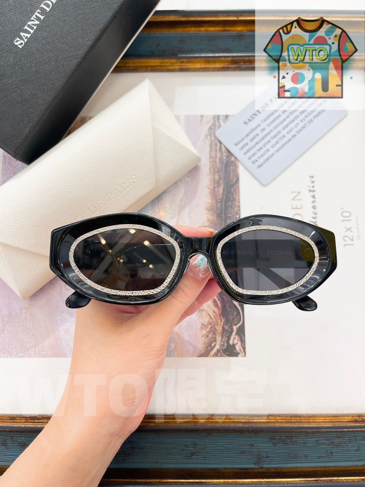 Saint De Paris CREW N°9 モデル HOLLYWOOD サングラス メガモードアイウェア メガネ ケース付き -WTO輸入-RBO34