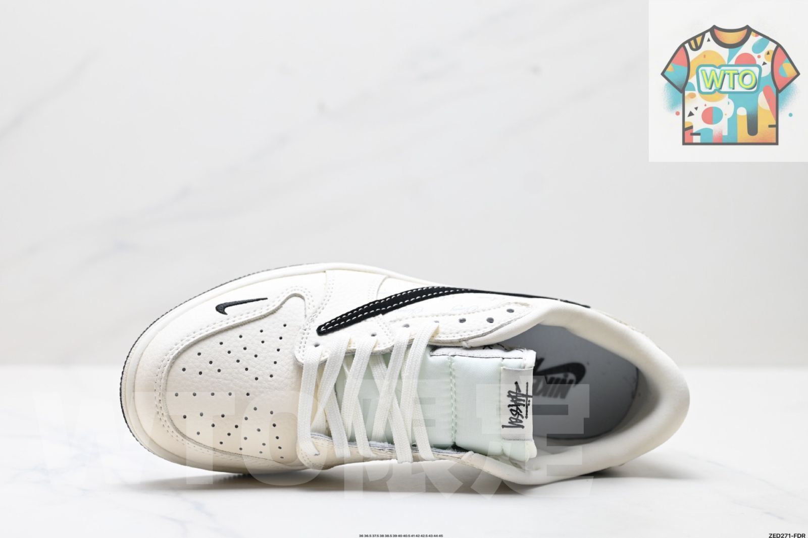 トラヴィス スコット Travis Scott × エア ジョーダン 1 Air Jordan TS ライトニング コラボレーション リバース スゥーシュ ロートップ カルチャー バスケットボール シューズ -WTO輸入-ILU 91